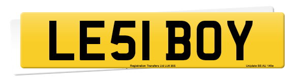 Registration number LE51 BOY